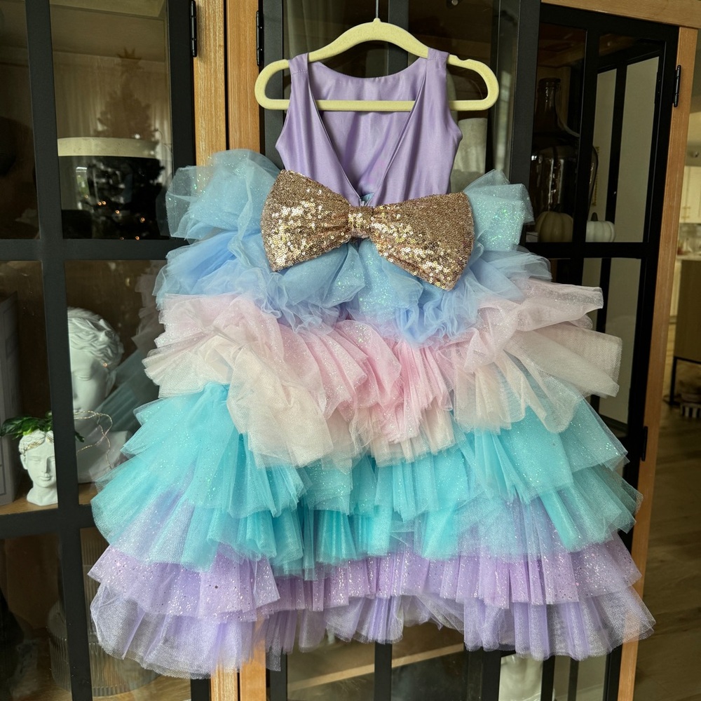 Itty Bitty Toes dress tulle Arabella Unicorn Gown toddler birthday bow glitter